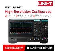 Oscilloscopio ad Alta Risoluzione UNI-T MSO1154HD, 4 Canali, ADC a 12 bit, Oscilloscopio Portatile con Generatore di Funzioni e Forme d'Onda