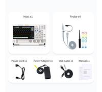 Oscilloscopio digitale Candeon a 4 canali 100 MHz, alta risoluzione a 12 bit, campionamento in tempo reale 1,25 GSa/s, schermo multi-touch 7", profondità 50 M, velocità di