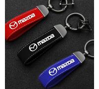 OscitY Auto Pelle Portachiavi, per Mazda 3 5 6 CX-3 CX-30 CX-5 CX-7 CX-8 CX-9 MX-5 sostituire Chiavi Anelli Anti-smarrimento Personalizzato Moda Famiglia Regalo Car Accessori,C/Blue-F