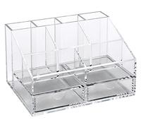 OSCO AD02 Clear Acrylic Desk Organiser with Two Drawers