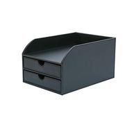 OSCO BKPU2TPX Faux Leather 2 Tier Sorter with Letter Tray, Nero