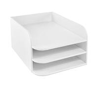 OSCO Faux Leather 3 Tier Designer Letter Tray - White (3 Tier), WHPUD3TT