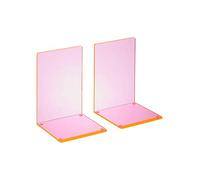 OSCO Fermalibri medi in acrilico fluo, 1 paio, due fermalibri, cuscinetti in gomma trasparente antiscivolo, 17,2 x 12 x 12 cm (altezza x larghezza x profondità)