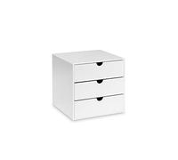OSCO Hi-Gloss - Cubo a tre cassetti, in plastica, colore: Bianco