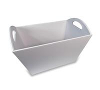 OSCO Portariviste in ecopelle bianca, porta giornali, porta brochure, organizer per documenti, maniglie per il trasporto, altezza 30 x larghezza 40,5 x profondità 26,5 cm