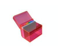 OSCO Scatola per indici in acrilico fluo, regolare, con divisori dalla A alla Z, 100 fogli a righe inclusi (15,2 x 10,2 cm), schede flash di revisione a righe, note di ricette, archiviazione contatti