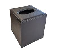 OSCO Scatola quadrata in ecopelle marrone, porta fazzoletti, dispenser per tovaglioli, copertura per fazzoletti, fazzoletti non inclusi, 15 x 13,8 x 13,8 cm (altezza x larghezza x profondità)