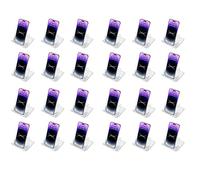 Osco Supporto per smartphone regolabile in acrilico trasparente, confezione da 24, supporto mobile per tablet, dock per telefono cellulare, supporto per dispositivi, 8 x 11 x 8 cm (altezza x larghezza
