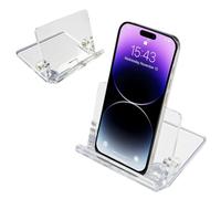 Osco Supporto regolabile per smartphone, in acrilico trasparente, supporto mobile, supporto per tablet, supporto per cellulare, supporto per dispositivi, 8 x 11 x 8 cm (altezza x larghezza x