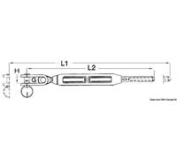 Osculati 07.184.08 Tenditore Sartiame Forc. Snodata 5/8" Cavo 8 Mm arridatoi ...