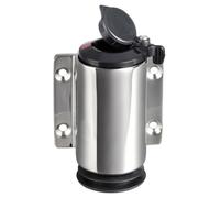 Basetta a parete inox cappuccio nero 2 contatti - 1 PZ Osculati - 11.000.14