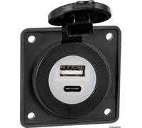 Osculati 14.527.01 Presa Incasso Doppia Usb Type-A + Type-C interruttori e pr...