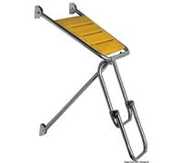 Plancetta di poppa per barca cm 45x45 acciaio inox e Iroko con scaletta