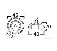 Osculati Anodo ricambio alluminio riferimento originale 71190A