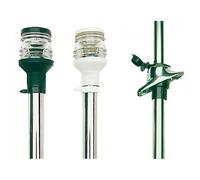 ASTA INOX TELESCOPICA LUCE 360 + FANALE PLASTICA BIANCA RETRATTILE 60CM