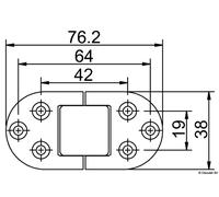 Cerniera autoreggente a 2 perni 76x38 mm - 1 PZ Osculati - 38.832.20 - 3883220