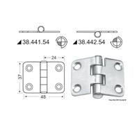 Osculati Cerniera nodo sporgente 48x37 mm 38.442.54 38.442.54