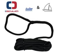 Osculati Corda Di Ormeggio + Occhio Vela Nave Marina Barca Fune 20Mm X 12M Nero