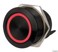 Osculati Interruttore FLAT inox nero ON Momentaneo - OFF 12/24V RBW 14.315.15