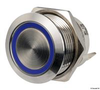 Osculati Interruttore FLAT inox ON Momentaneo - OFF 12/24 V blu 14.315.07
