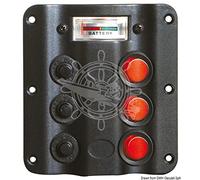 PANNELLO ELETTRICO 3 INTERRUTTORI + VOLTMETRO 12V- NAUTICA BARCA GOMMONE