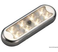 OSCULATI Plafoniera Bimini Inox compatta a 8 LED Fondo Piatto, con Interruttore