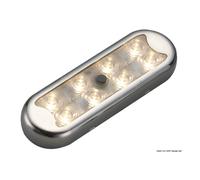 Osculati Plafoniera Bimini inox compatta a 8 LED fondo piatto, con interruttore