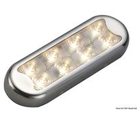 Plafoniera Bimini inox compatta a 8 LED fondo piatto, senza interruttore Tendal