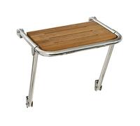 Plancetta di poppa per barca cm 45x39 acciaio inox e Iroko