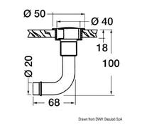SFIATO CARBURANTE IN OTTONE CROMATO 16 mm 90°