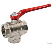 VALVOLA A SFERA A TRE VIE DA 1''1/4 IN OTTONE FEMMINA/FEMMINA 1722904