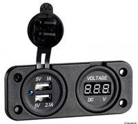 OSCULATI Voltmetro Digitale e Presa USB Doppia 4.8A