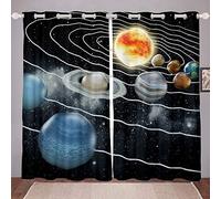 oscuranti con sistema solare, universali, pianeti, adulti, galassia per lo spazio esterno, per camera da letto, soggiorno, astronomiche, W66 x L72