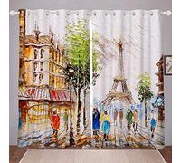 oscuranti con stampa torre Eiffel, per donne e uomini, coppia romantica, francese,per finestre, pannelli di parigi paesaggio urbano pittura arte finestra trattamenti W66* L72