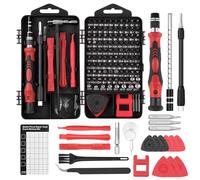 OSDUE 124 in 1 Set di Cacciaviti, Professionali Cacciaviti Kit Mini Magnetici Riparazione Set per Occhiali Orologio Elettronica Precisione Giraviti Strumenti di Smontaggio per Switch PS4 Rosso