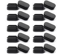 OSDUE 20 Pezzi Tappo Ovali,Gommini per Sedie Tappi Terminale Di PE Plastica Tappi Lamellari Tappi Copertura Sedie Antiscivolo Protezione per Tubi Ovali,Nero 30x15 mm