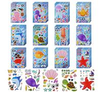 OSDUE 36 Pcs 12 stili diversi di Adesivi per il Viso,Foglietti Adesivis Make-a-face,DIY Set di Adesivi,Adesivis per Decorare per Bambini in Età Prescolare,Regali di Festa per Bambini 3+