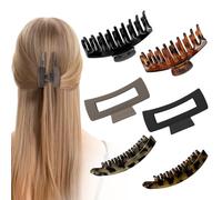 OSDUE 6 Pezzi Mollettone Capelli Donna Grandi, Pinza per Capelli Ciappo per Capelli Antiscivolo Pinze Opachi Leopardate Resistenti Spessi Elegante per Donne Ragazze -Stile B