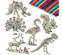 OSDUE 6 Set di 3D da Colorare, Giocattoli Puzzle 3D, Puzzle 3D Kit Lavoretti Creativi per Bambini Ragazze Ragazzi 6-12 Anni, Giocattoli Bambine Puzzle da Colorare 3D Set per Bambini Compleanno Regalo