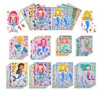 OSDUE Adesivi sirene, 32 pezzi fai-da-te, per feste