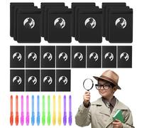 OSDUE Bambini Giocattolo Detective, 36 Pezzi Detective Set per Bambini, Penne Invisibili con Ingranditori Giocattolo e Quaderni, per Il Gioco di Ruolo Detective (36 Pezzi)