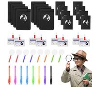 OSDUE Bambini Giocattolo Detective, 56 Pezzi Detective Set per Bambini, Penne Invisibili con Ingranditori Giocattolo e Quaderni, per Il Gioco di Ruolo Detective (56 Pezzi)
