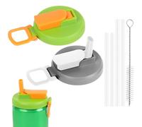 OSDUE Bevande Coperchio per Barattoli, 2 Pezzi Soda Cola Coperchio Lattine e 4 Pezzi Cannucce Riutilizzabili Coperchi per Lattine con Cannuccia e Spazzola per la Pulizia Coperchio Antipolvere