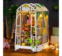 OSDUE Book Nook Kit, 9inch Kit per Casa Delle Bambole in Miniatura 3D, Set di Decorazione Della Libreria, Set di Costruzione di Modelli, Regalo di Natale Compleanno Modello di Casa Puzzle con Luci LED