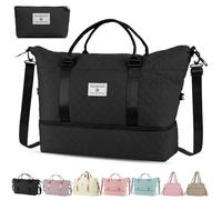 OSDUE Borsone Palestra, 51L, con Porta Scarpe, Tasca Umida, Piccola Borsa