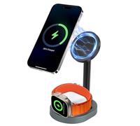 OSDUE Caricatore Wireless, 3 in 1 Caricabatterie Induttiva Rapida15W iPhone/Xiaomi/Samsung/Huawei Cellulare per Apple Watch E AirPods, Casa/Viaggio/Ufficio Caricatore Wireless Magnetica