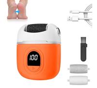 OSDUE Elettrico Lime per i Piedi, Ricaricabile Rimuovi Calli Leviga Calli Talloni Screpolati Raspa Piedi 2Velocità Professionale Esfoliante Pelle Morta Testina Lima Elettrica Intercambiabile Arancione