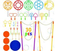 OSDUE Kit Bolle di Sapone Giganti, Bacchetta con Vassoio Portatile per Attività Estive All'Aperto, Compleanni e Matrimoni