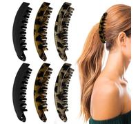 OSDUE Mollettone Capelli Donna, 6Pezzi Antiscivolo Pinze per Capelli Medi, Opachi Leopardate Resistenti per Donne Ragazze, Fermagli per Spessi, Elegante Pinze Capelli(3 Stili)