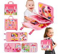 OSDUE Montessori Busy Board Feltro, Busy Libro Feltro Giochi per Bambini Sensoriale Educativo Giochi per Bimba e Bambino Libro Tranquillo Zaino Montessori per 2-6 Anni Pannello Montessori